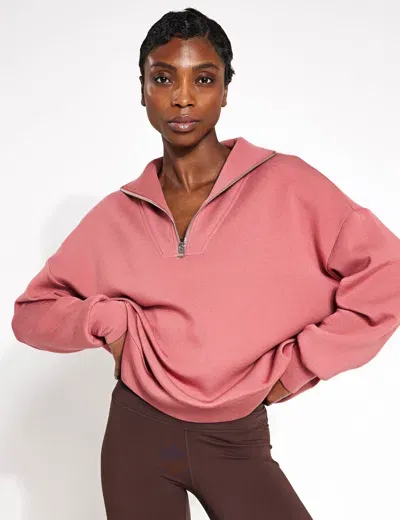 Varley Hawley Half Zip Sweat In Pink