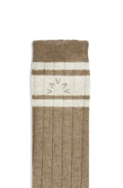 Varley Malissa Wide Rib Crew Socks In Brown