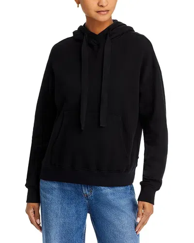 Velvet By Graham & Spencer Hooded Cotton Sweatshirt In Black