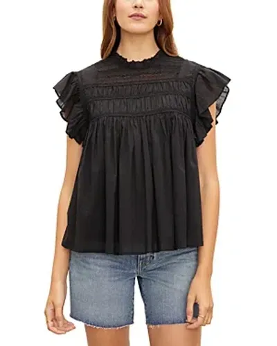 Velvet By Graham & Spencer Inessa Cap Sleeve Top In Black