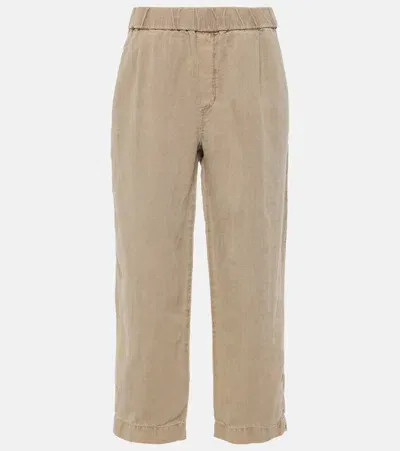 Velvet Jessie Linen Straight Pants In Brown