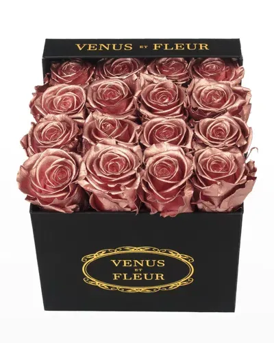 Venus Et Fleur Classic Small Square Rose Box In Rose Gold