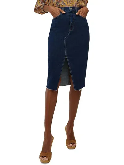 Veronica Beard Breves Denim Skirt In Washed Oxford