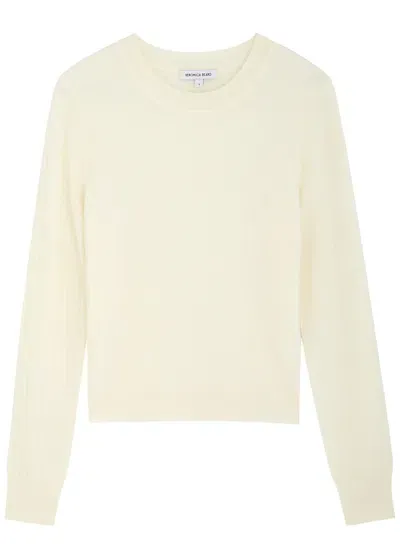 Veronica Beard Cheval Textured Fine-knit Wool Jumper In Ivory