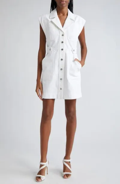 Veronica Beard Jax Denim Minidress In White