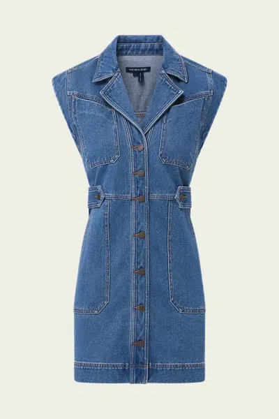 Veronica Beard Jax Denim Shirtdress In Light Cornflower In Blue