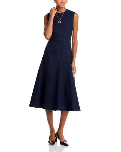 Veronica Beard Karrigan Denim Midi Dress In Midnight