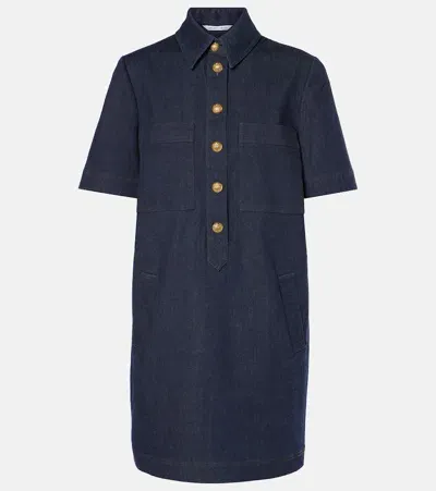 Veronica Beard Koulis Denim Minidress In Blue