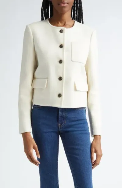 Veronica Beard Lyssa Stretch Wool Jacket In Ivory