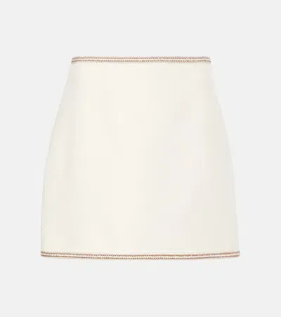 Veronica Beard Ohemia Wool-blend Miniskirt In White