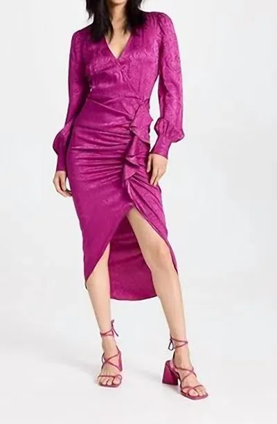 Veronica Beard Weiss Draped Midi-dress In Pink