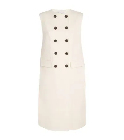 Veronica Beard Wool-blend Double-breasted Hoxton Vest In Ivory