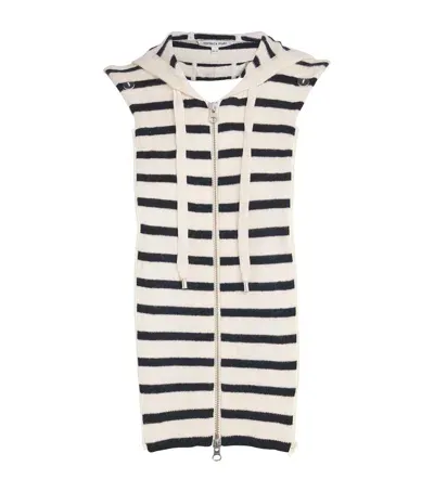 Veronica Beard Wool-cashmere Striped Jacket Dickey In Ivory