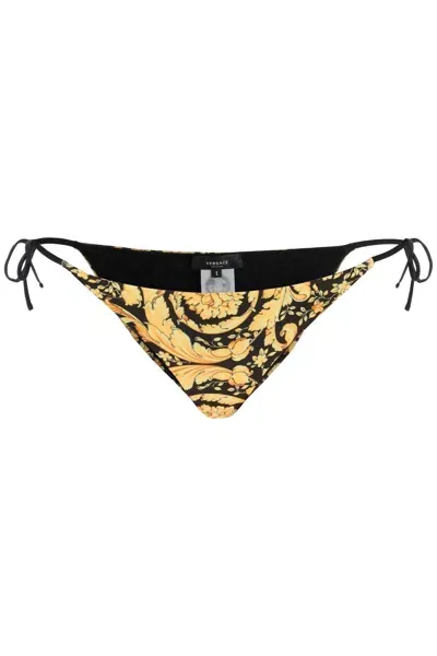 Versace Barocco Bikini Bottom In Black