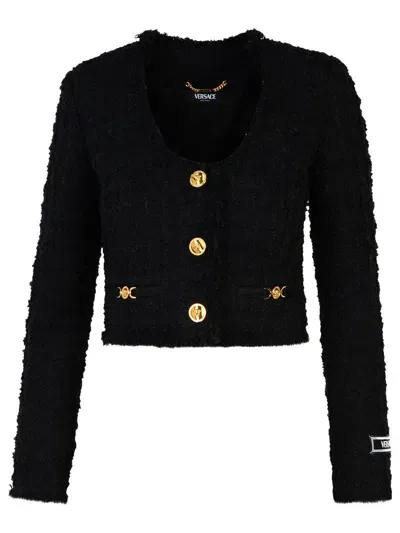 Versace Black Wool Casual Jacket