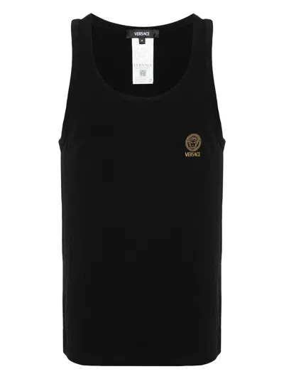 Versace Medusa Round-neck Tank Top In Black