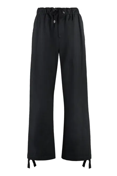 Versace Cotton Trousers In Black