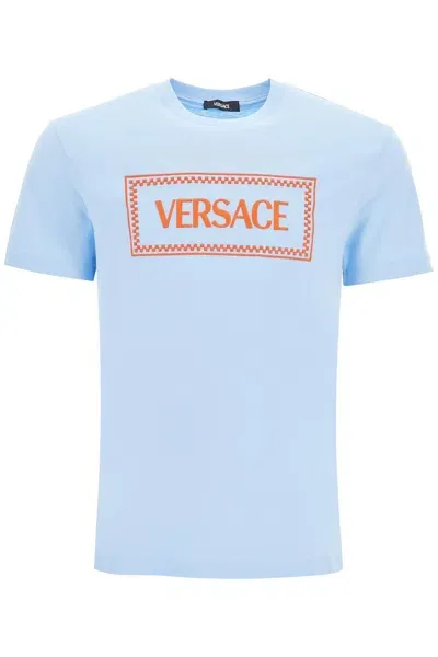 Versace Embroidered Logo T-shirt In Multicolor