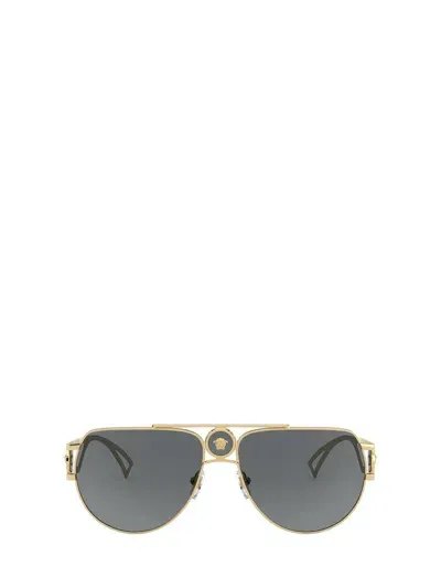 Versace Eyewear Double Bridge Aviator In Gold