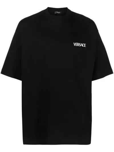 Versace Graphic-print T-shirt In Black