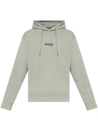 Versace Jeans Couture Logo Hoodie In Gray