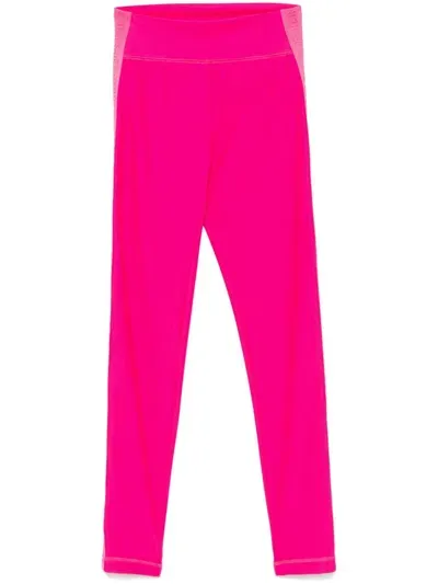 Versace Jeans Couture Logo-trim Leggings In Pink