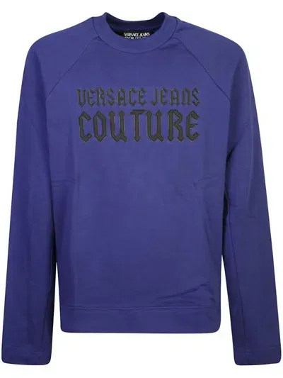 Versace Jeans Couture Sweatshirt  Men Color Blue In Purple