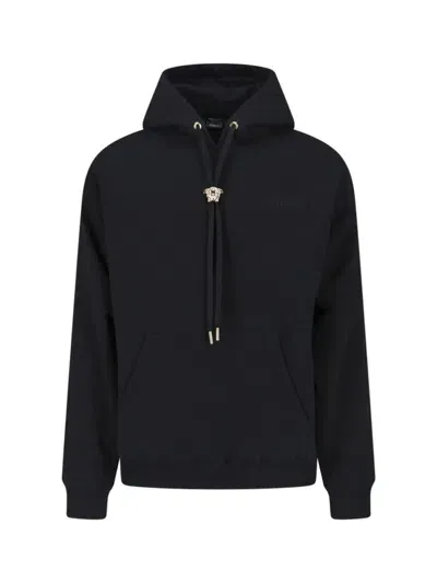 Versace La Medusa Hoodie In Black