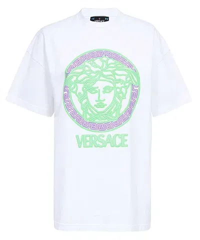 Versace Logo Cotton T-shirt In White