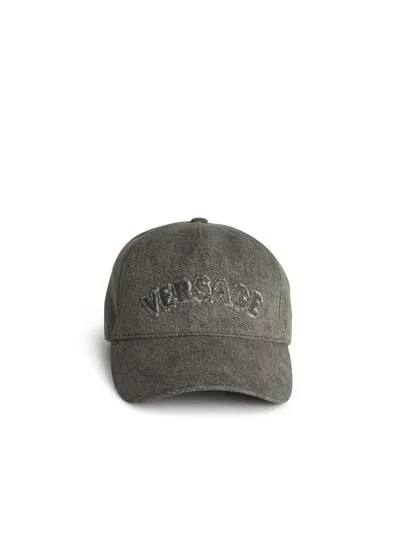 Versace Grey Cotton Cap