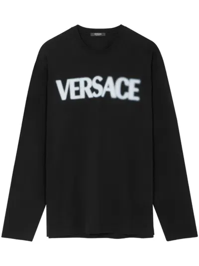 Versace Logo-print T-shirt In Black