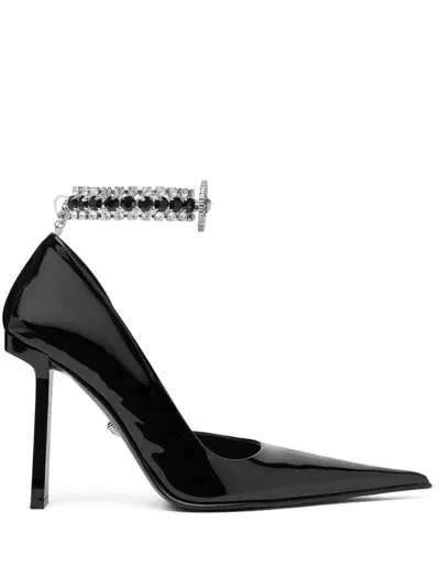 Versace Medusa Crystal Pumps In Black