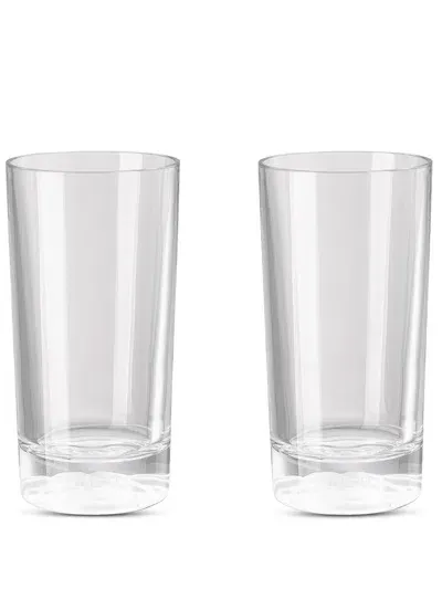 Versace Medusa Lumière Long Drink Glass (set Of Two) In White