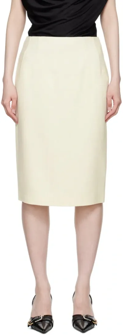 Versace Malfilé Silk-blend Pencil Skirt In White