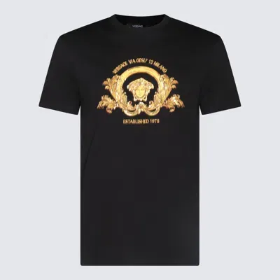 Versace T-shirt E Polo Nero In Black