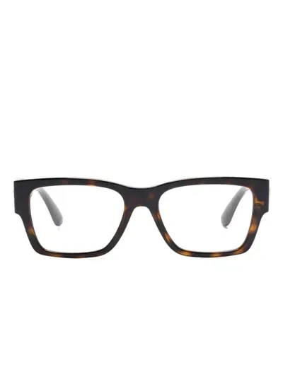 Versace Tortoiseshell-effect Glasses In Brown