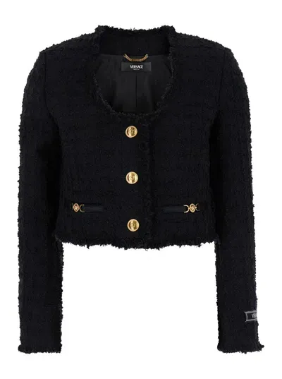 Versace Black Tweed Blazer