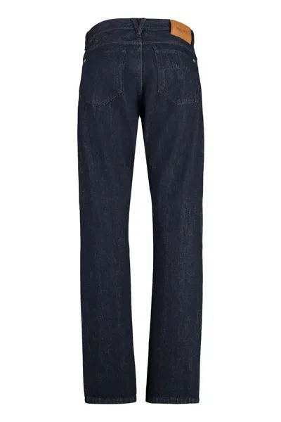 Versace Wide-leg Cotton Jeans In Blue