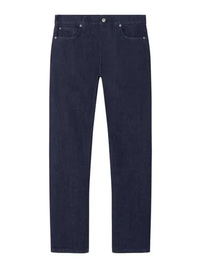 Versace Wide-leg Cotton Jeans In Blue