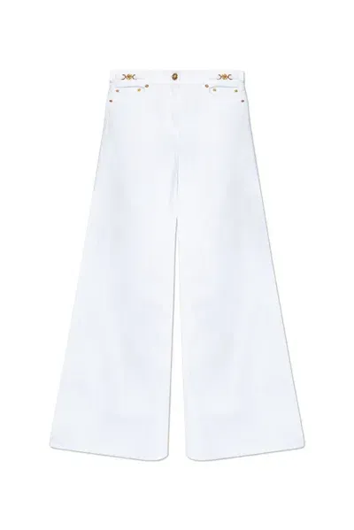 Versace Wide Leg Jeans In White