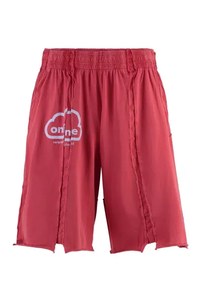 Vetements Cotton Shorts In Red