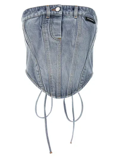 Vetements Button-up Denim Corset Top In Blue