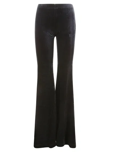 Vetements Extreme Flared Velvet Pants In Black