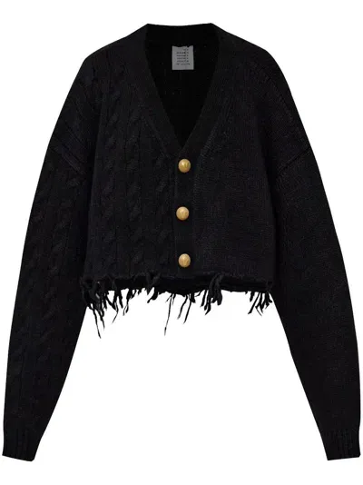 Vetements Frayed Cardigan In Black