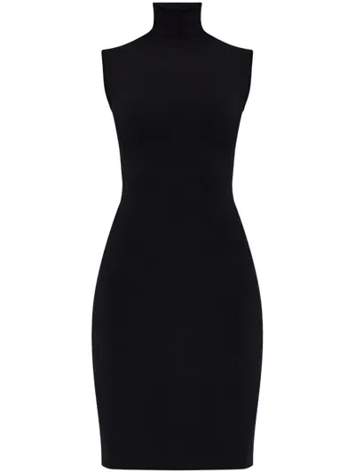 Vetements High-neck Fitted Minidress In Black