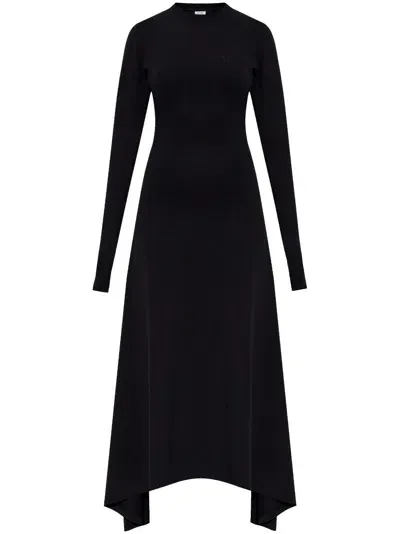 Vetements Logo-embroidered Maxi Dress In Black