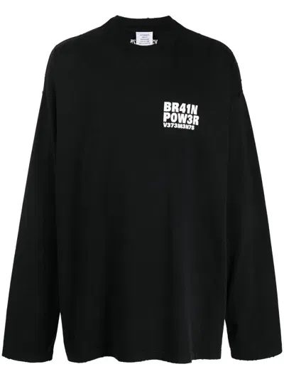 Vetements Long-sleeve Cotton T-shirt In Black