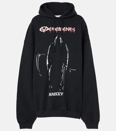 Vetements Printed Cotton Jersey Sweatshirt In Black