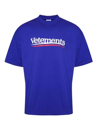 Vetements T-shirt Mit Logo-print In Blue