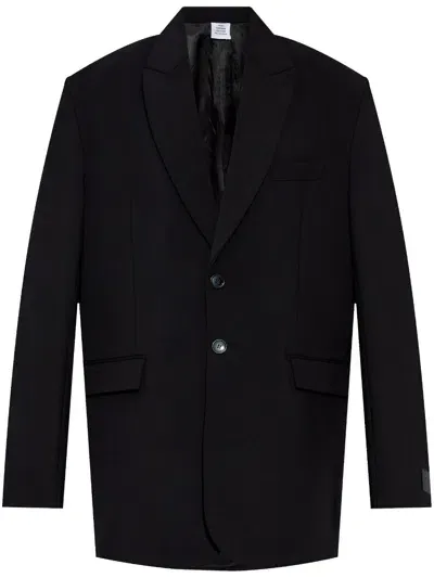 Vetements Wool Single-breasted Jacket In Black